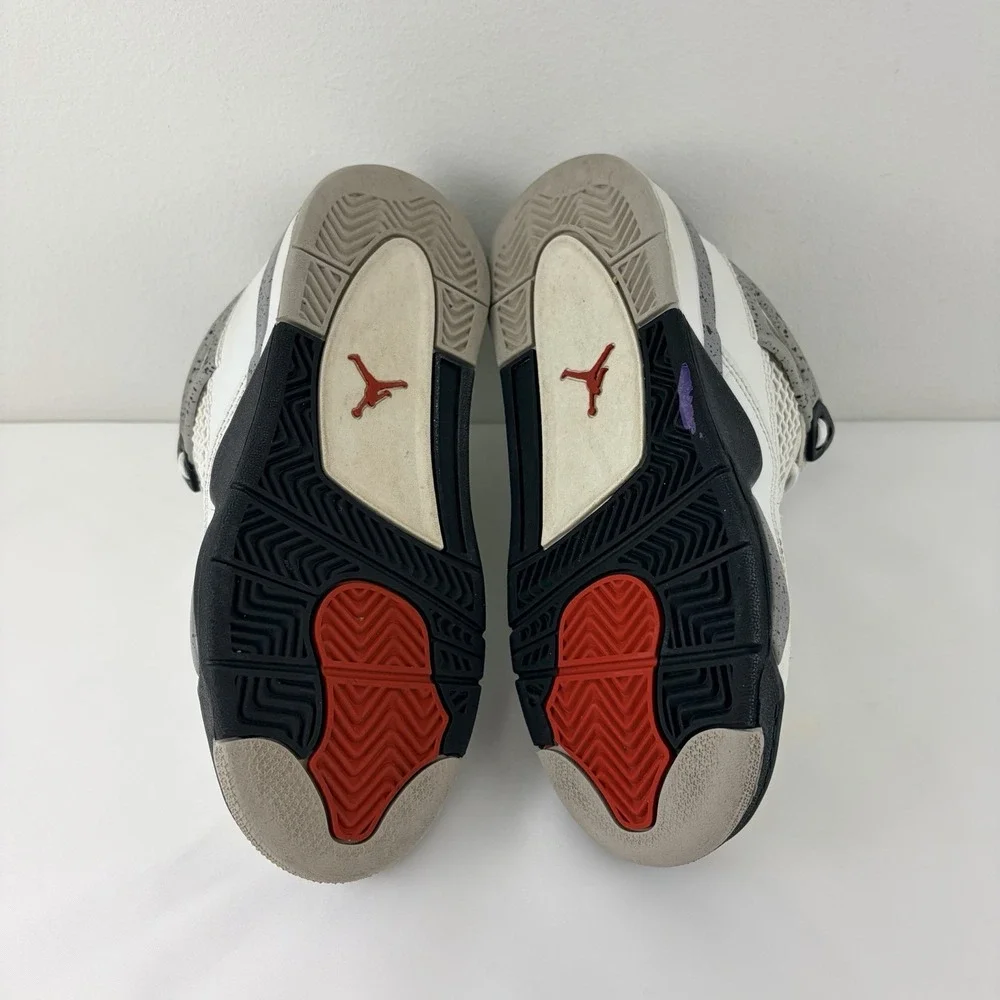Nike Air Jordan 4 Retro White Cement Gray Kids Size 1Y IB4388-100